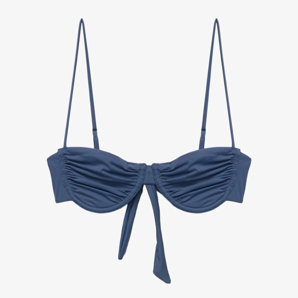 Blå bikiniöverdel med knyt