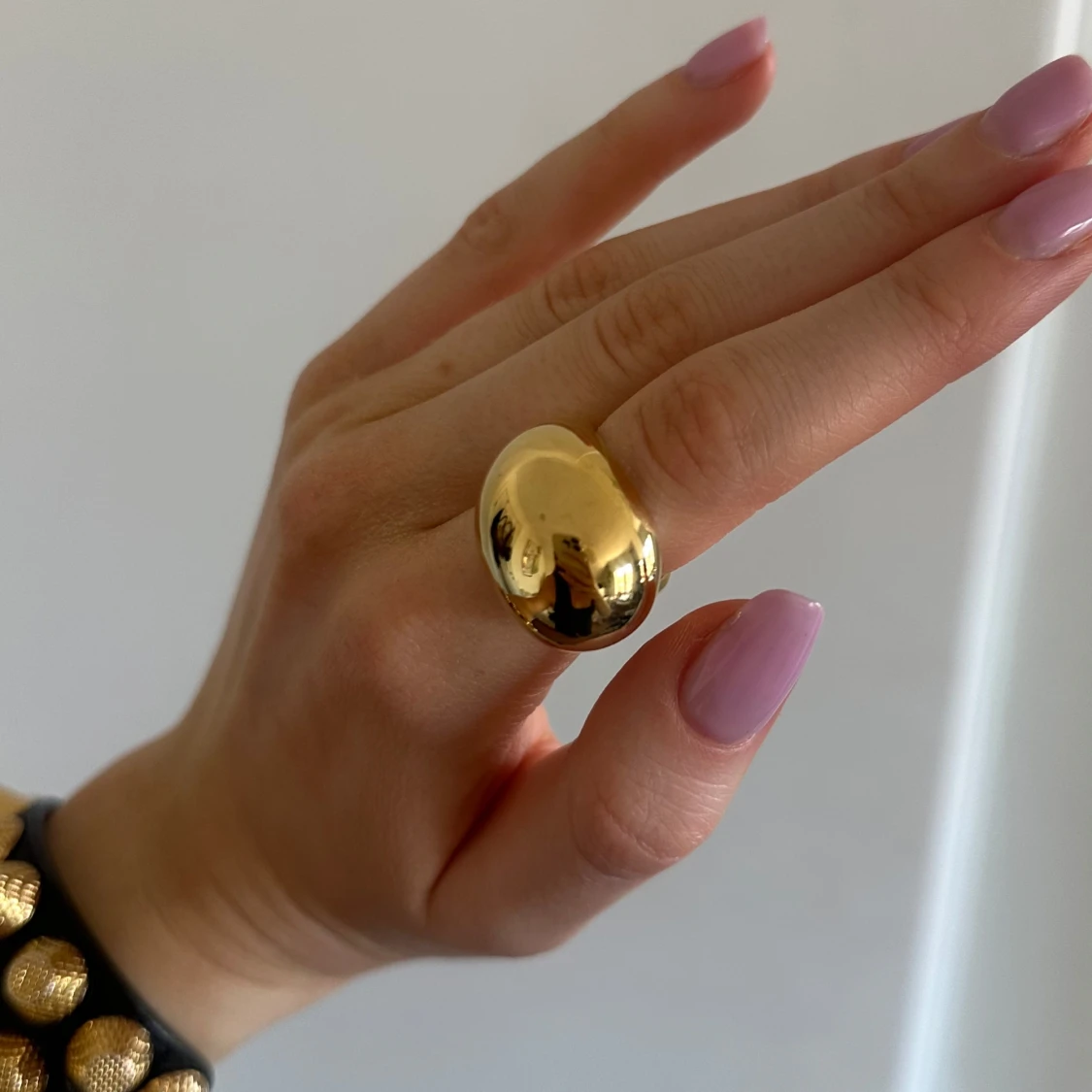 Guldfärgad chunky ring - 4