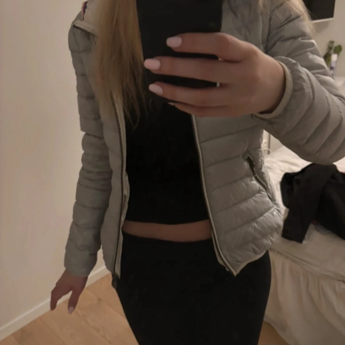 Ljusgrå/ljusblå dunjacka från Colmar - 1