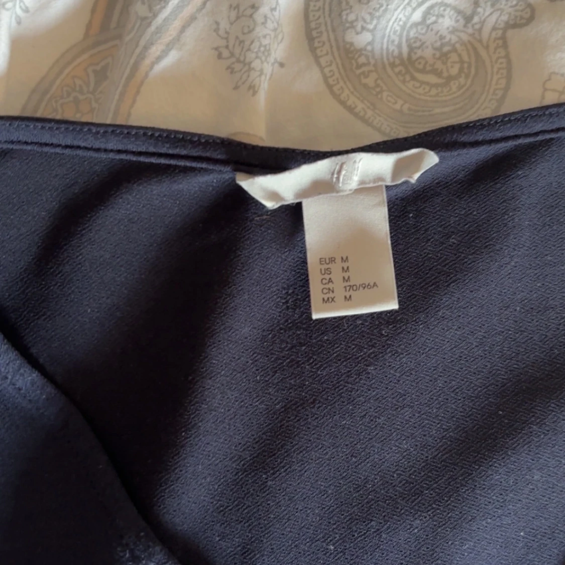 marinblå kortärmad topp / blus - 2