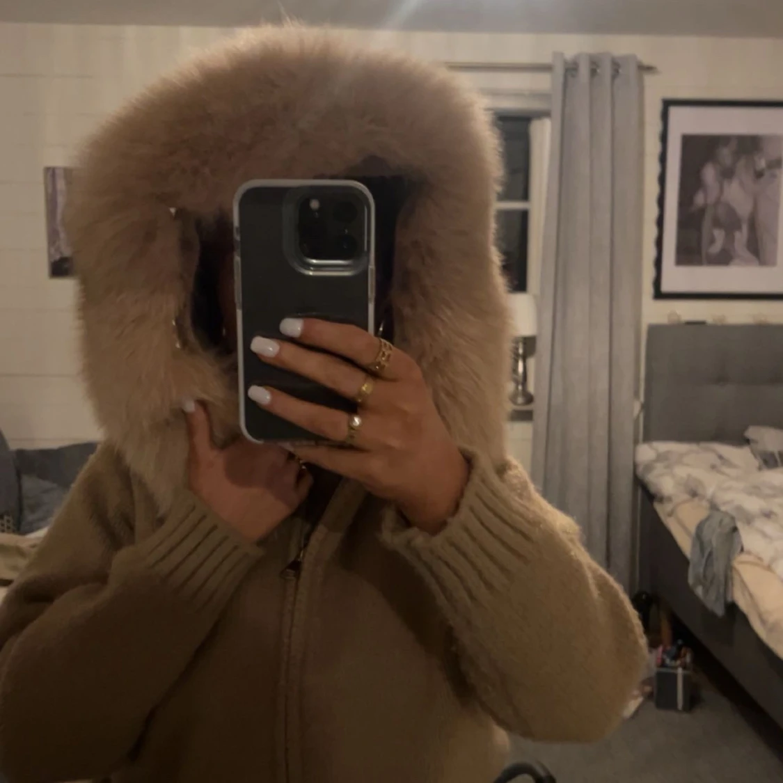 Beige stickad jacka från Alessa - 2