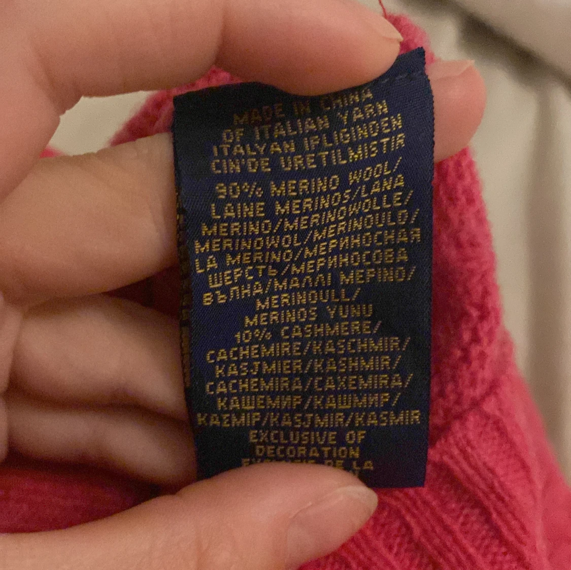 Rosa kabelstickad tröja från Ralph Lauren - 4