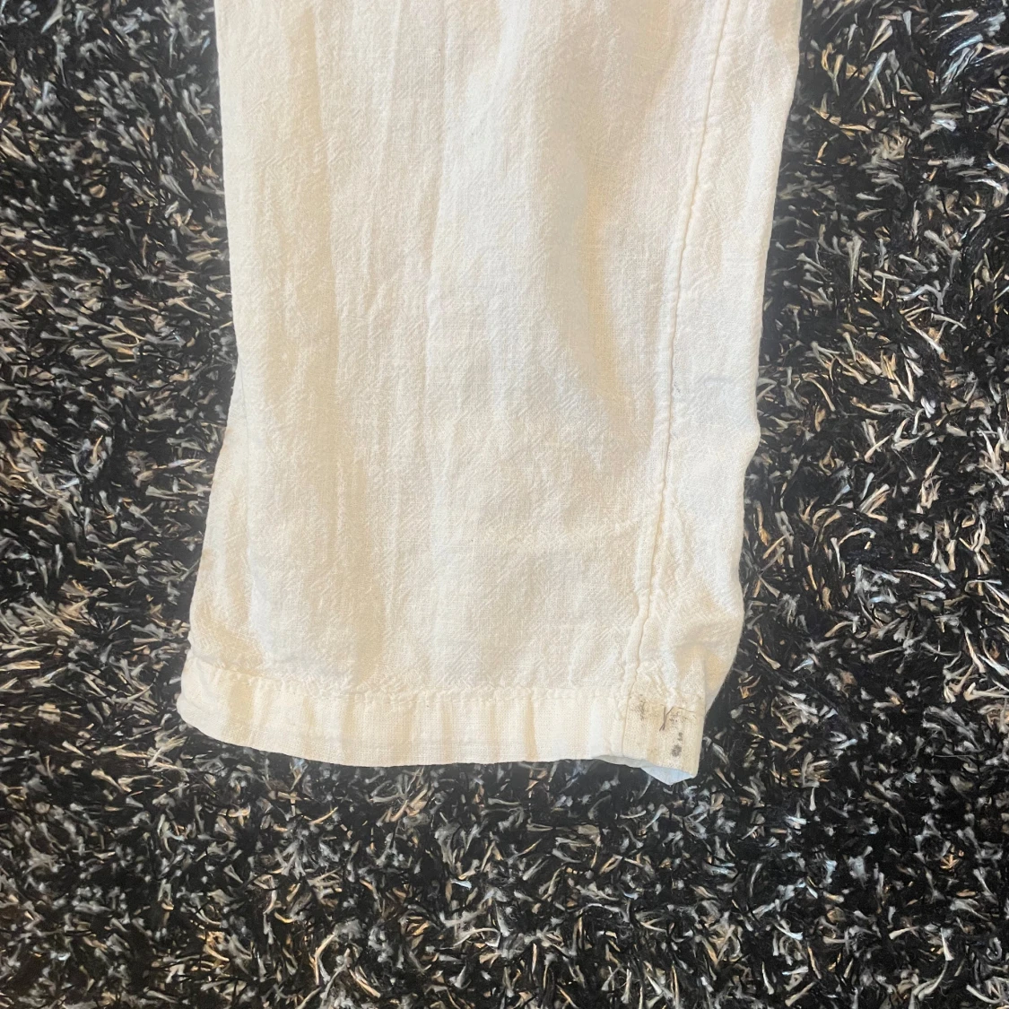 Beige linnebyxor med snörning - 3