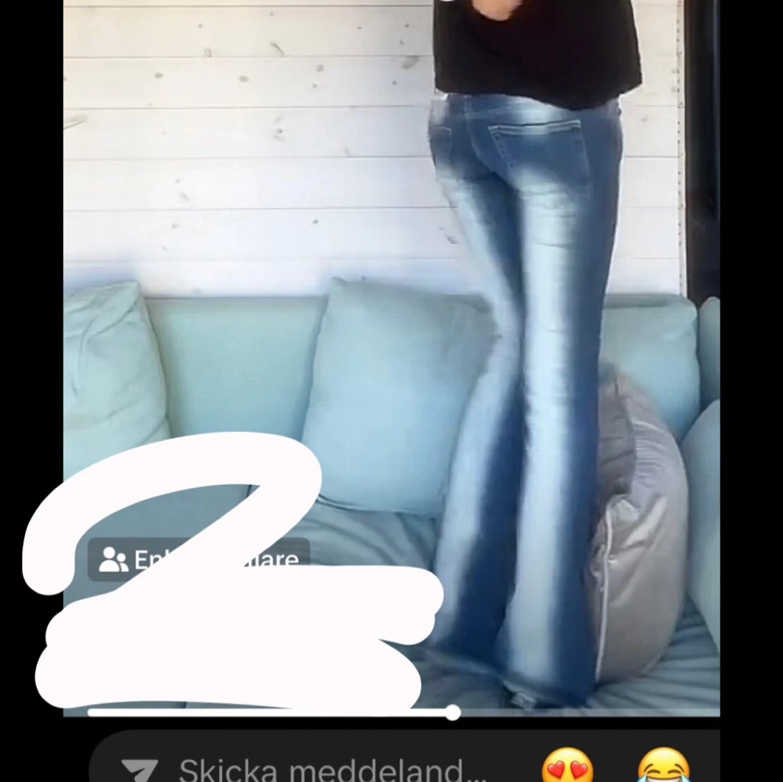 Blå bootcut jeans - 2