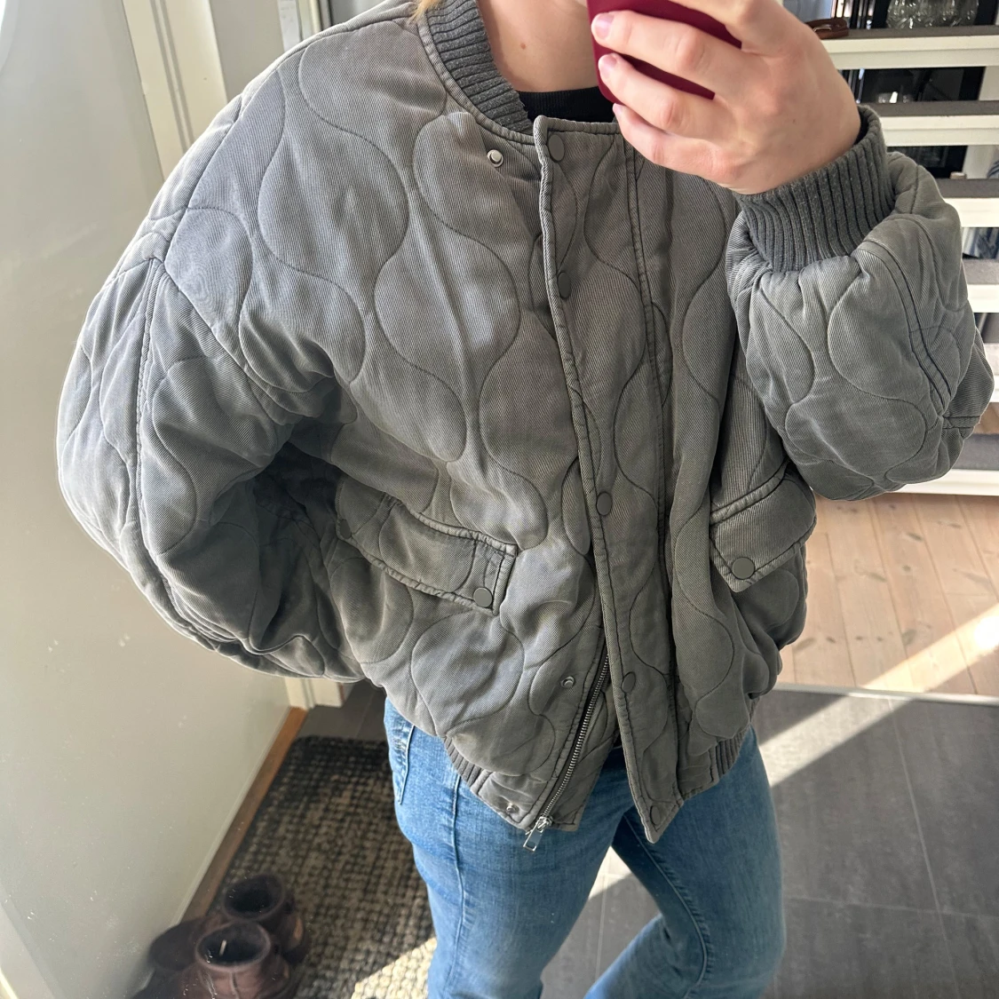 Grå bomberjacka - 1