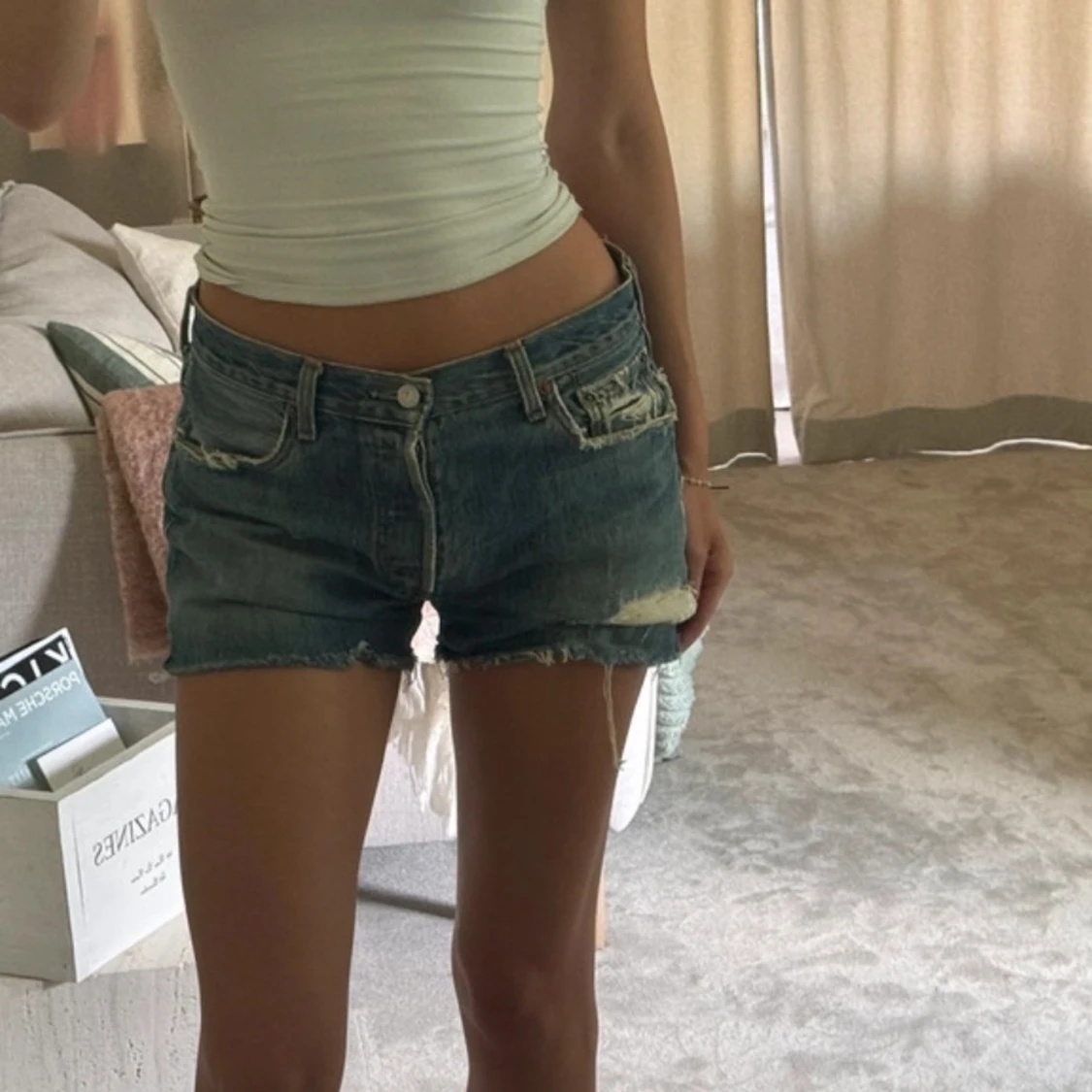 Levi's 501 blå jeansshorts W30 - 1