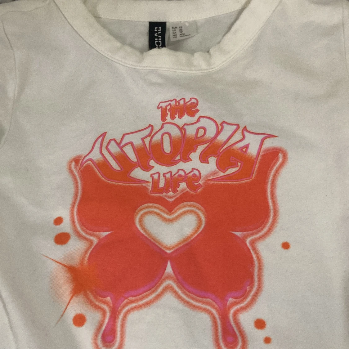 Vit kortklänning med tryck från H&M Divided - 1