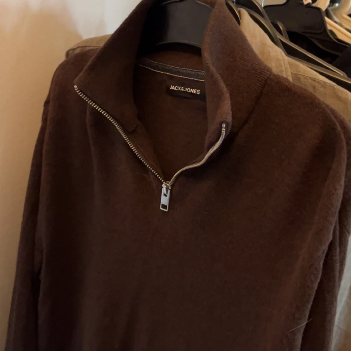 Brun half zip tröja Jack & Jones