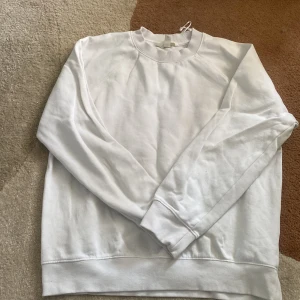 Vit tröja från H&M - Säljer en klassisk vit tröja från H&M i storlek XS. Tröjan har långa ärmar och en rund halsringning. Perfekt för en enkel och stilren look. Materialet är mjukt och bekvämt.