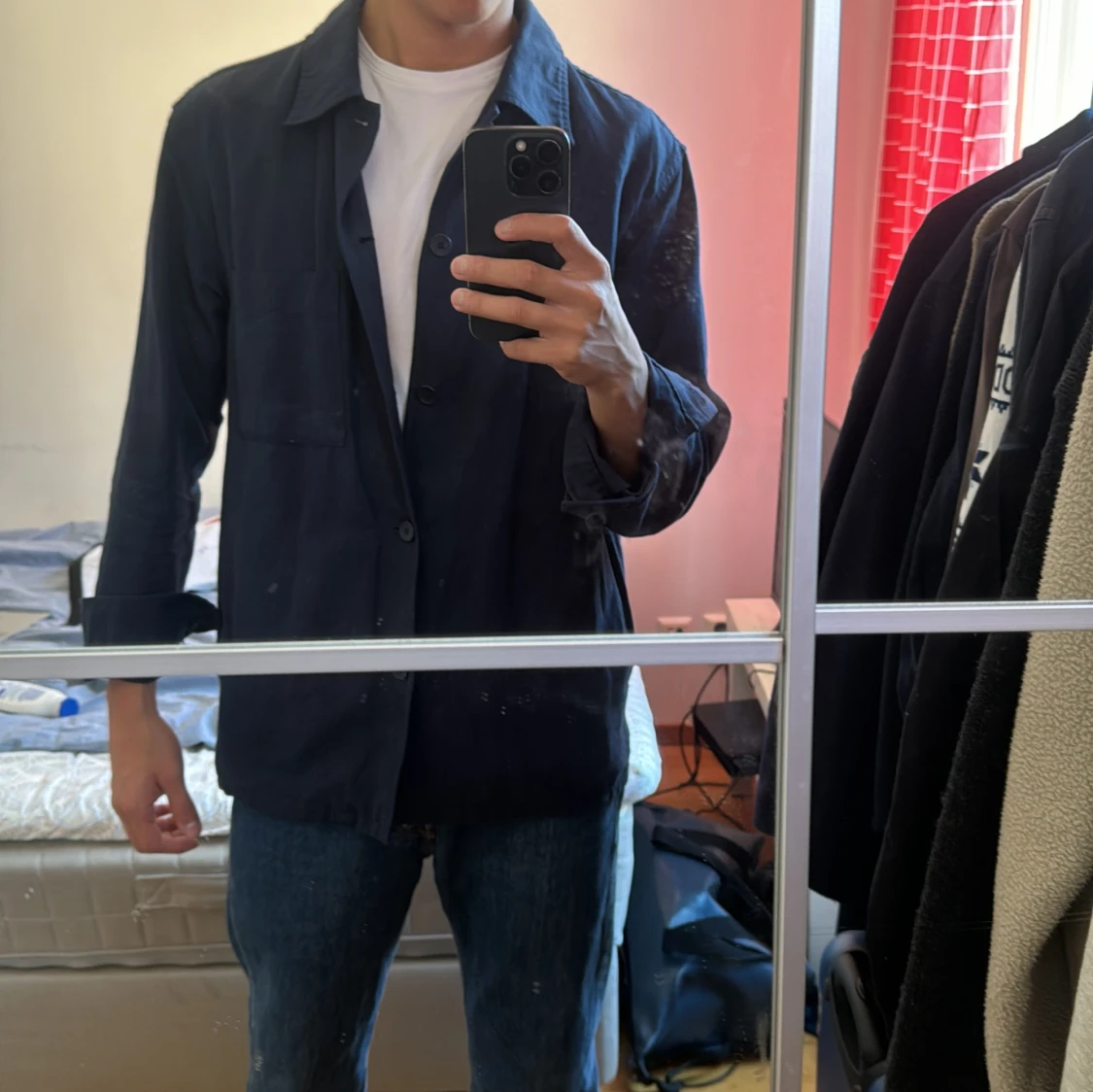 Mörkblå overshirt från Uniqlo - 1