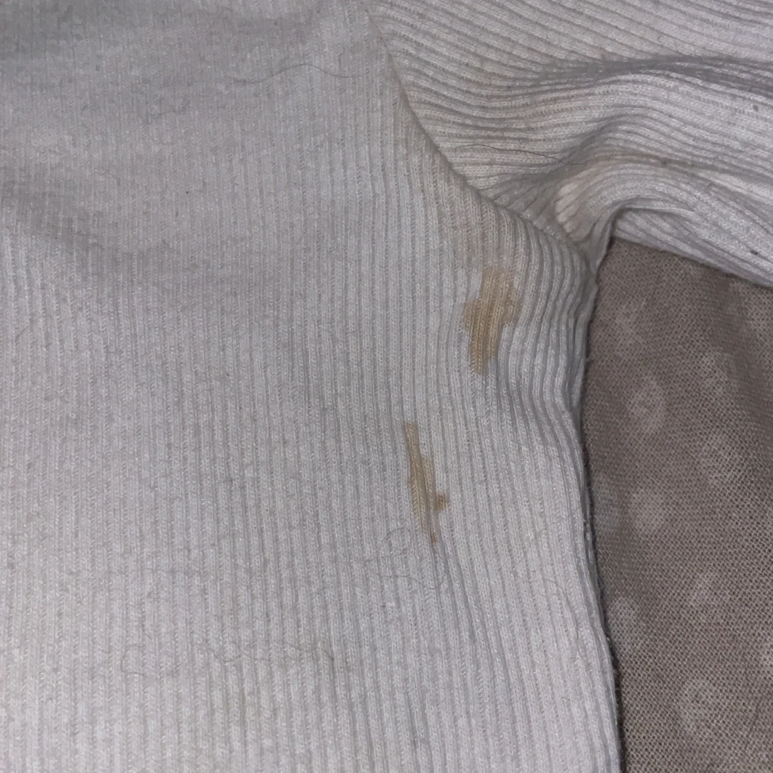 Vit ribbad långärmad topp från H&M Divided - 1