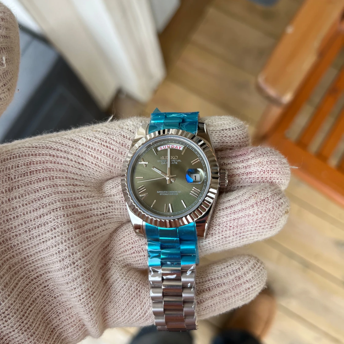 Seiko Day Date Olive Dial 40mm