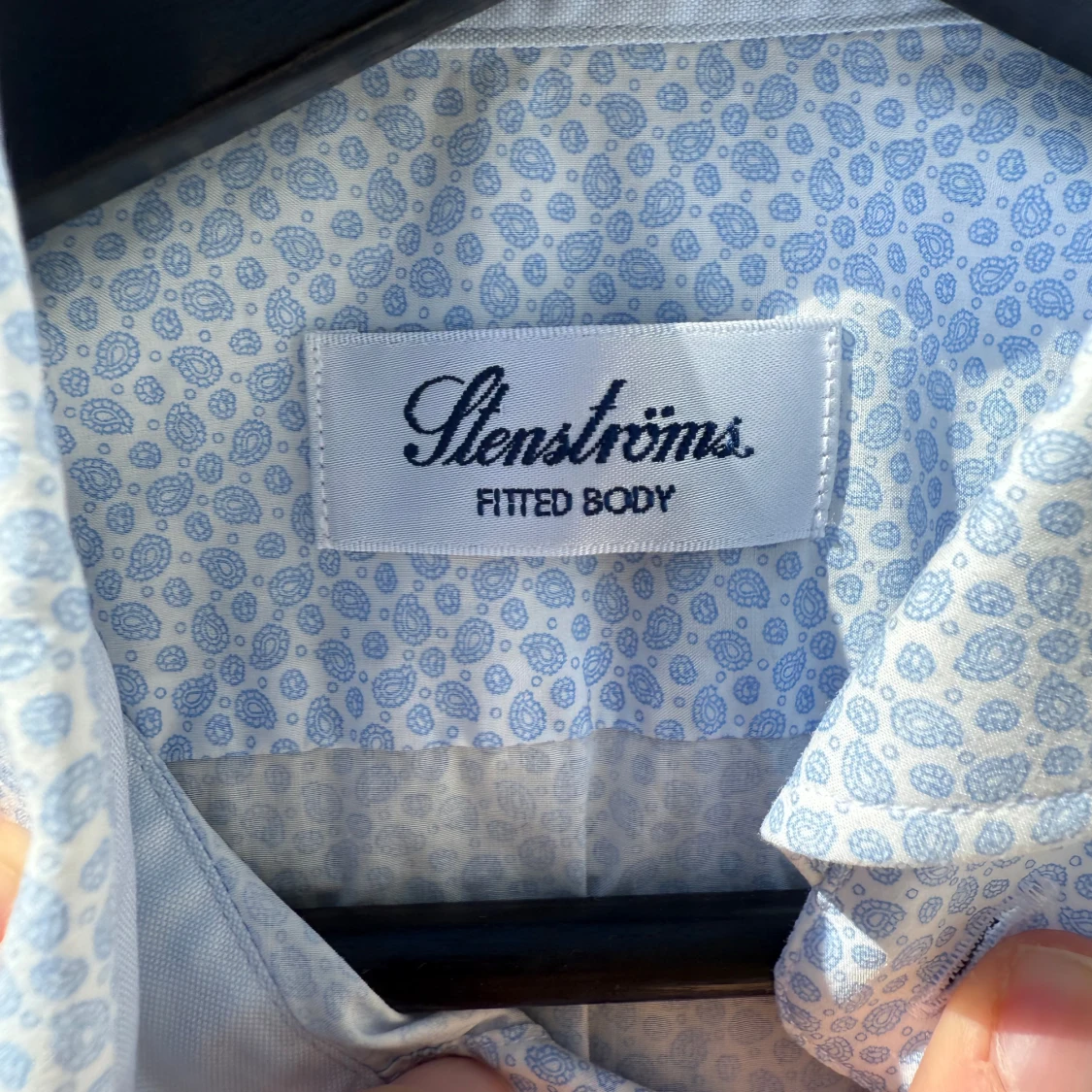 Ljusblå mönstrad skjorta från Stenströms - 2