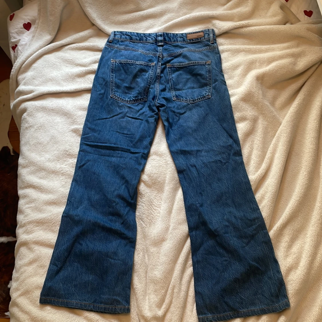 Blå retro flare jeans - 1