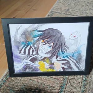 Demon slayer obanai iguro akvarell tavla  - Demon slayer tavla av obanai iguro, ordinarie pris 250kr