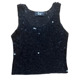 Vintage y2kr Svart fest paljettlinne  - Svart paljettlinne. Lite mer croppad modell. Ingen storlek men passar XS-S (Är S som referens) 100% viskos. 