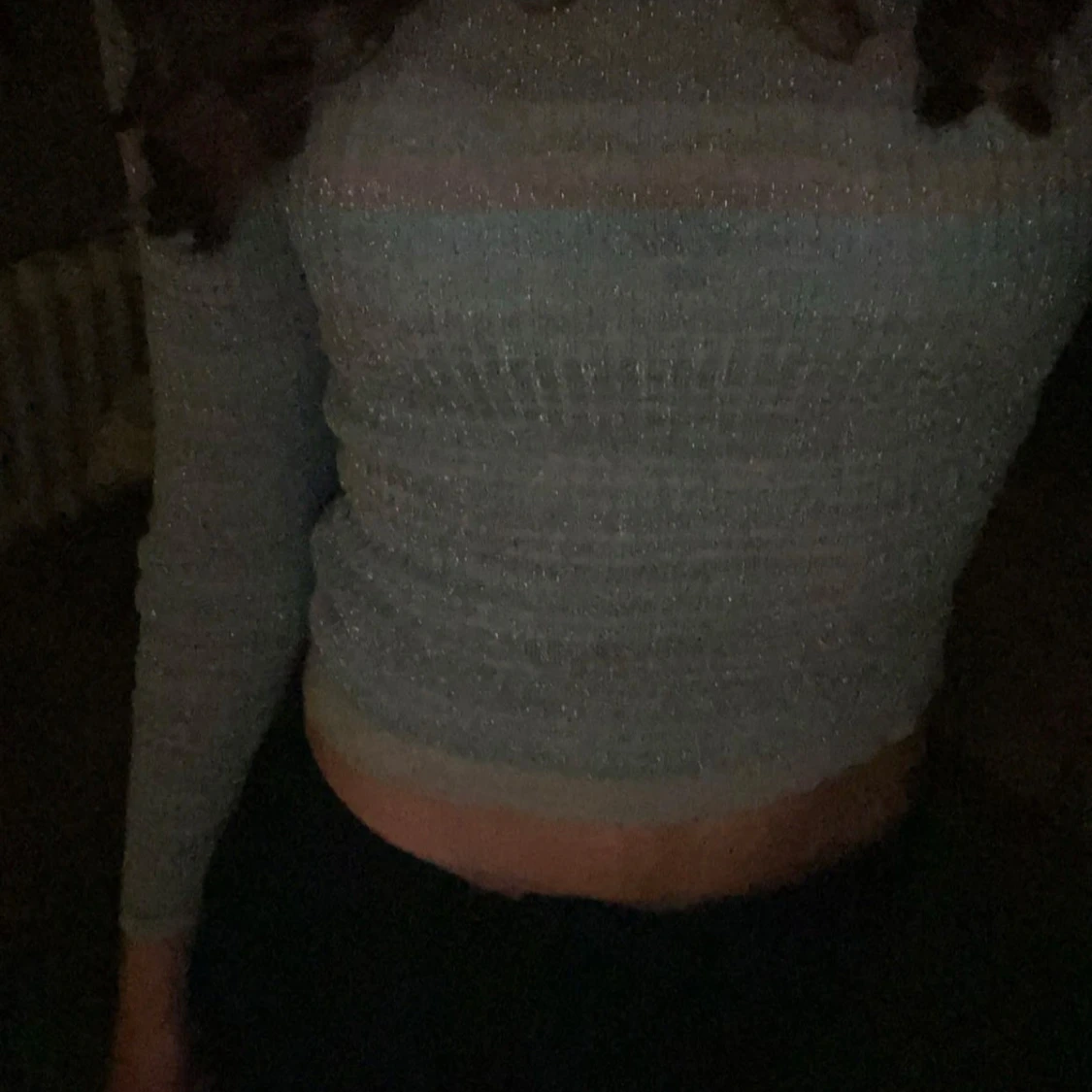 Glittrig blårandig topp från design by si - 3