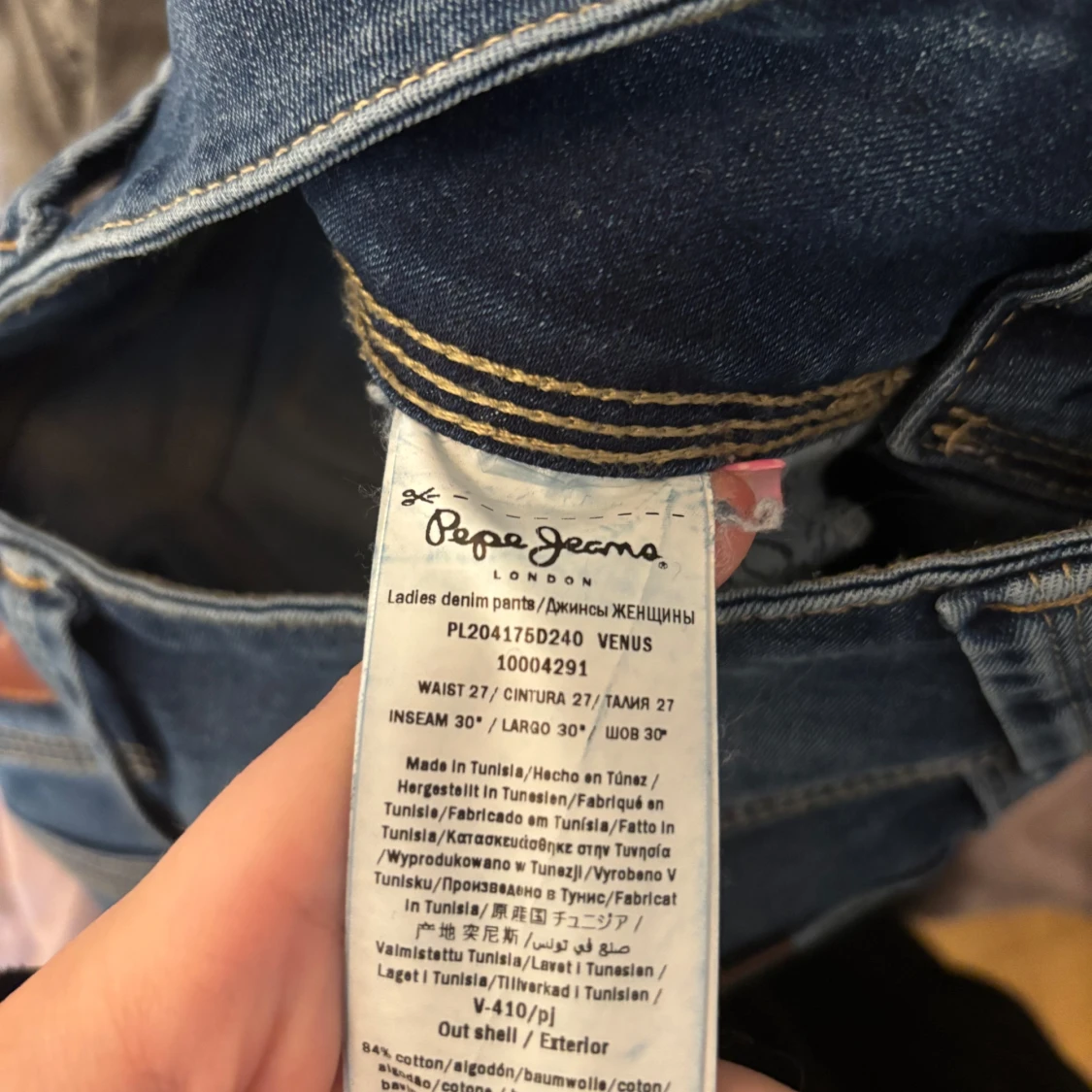 Blå straight jeans Venus low waist - 4