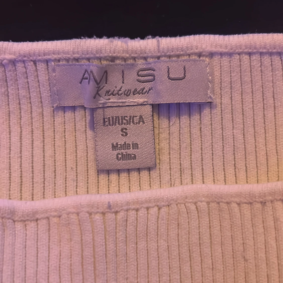 Vit ribbad linnetopp Amisu S - 2