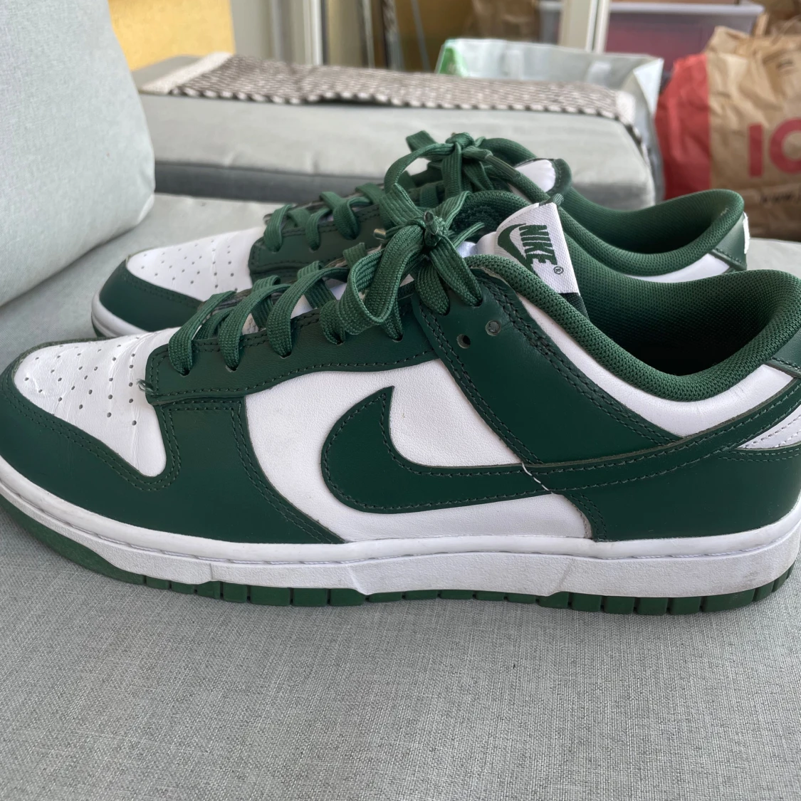 Nike Dunk Low vit/grön sneakers