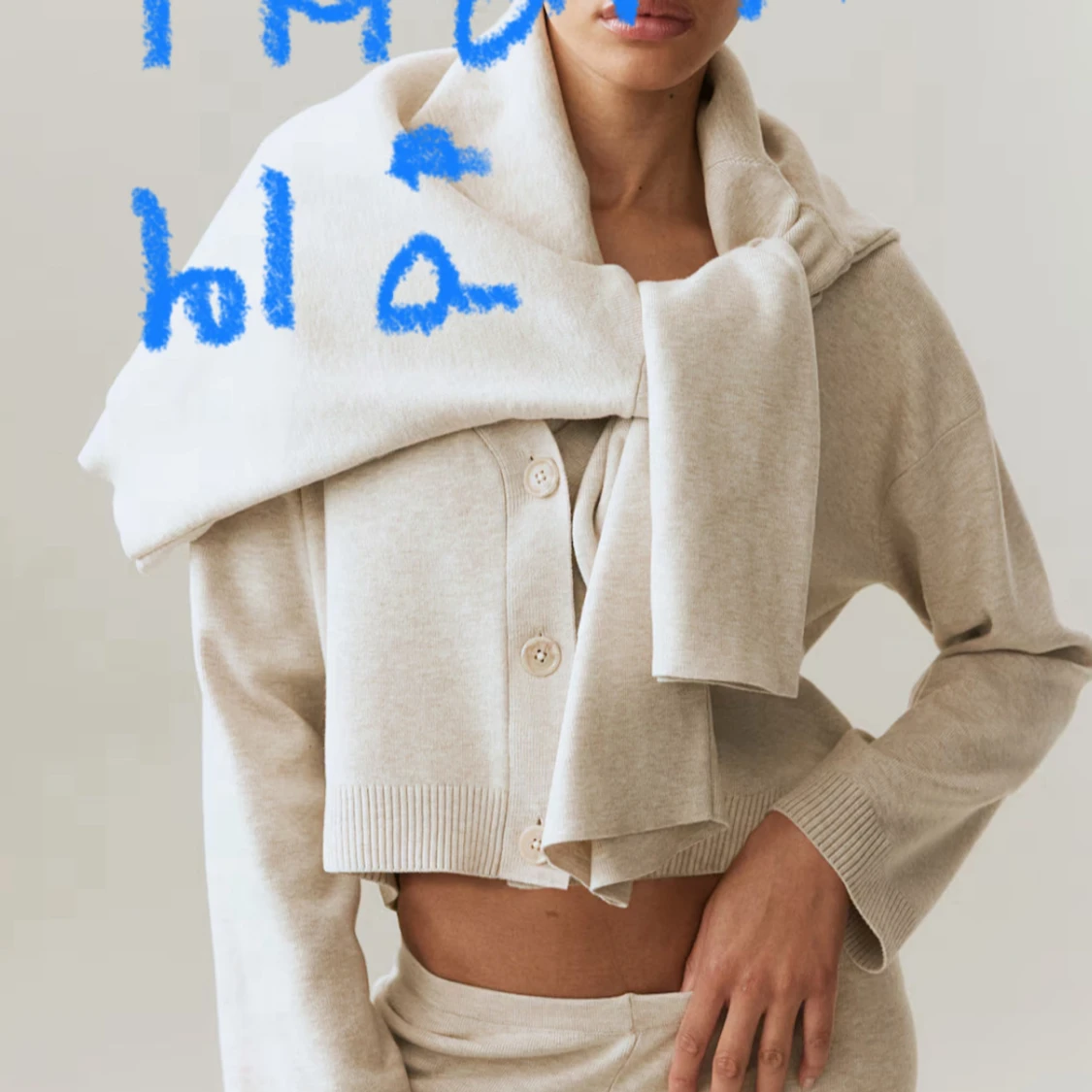 Beige kofta med knappar - 1