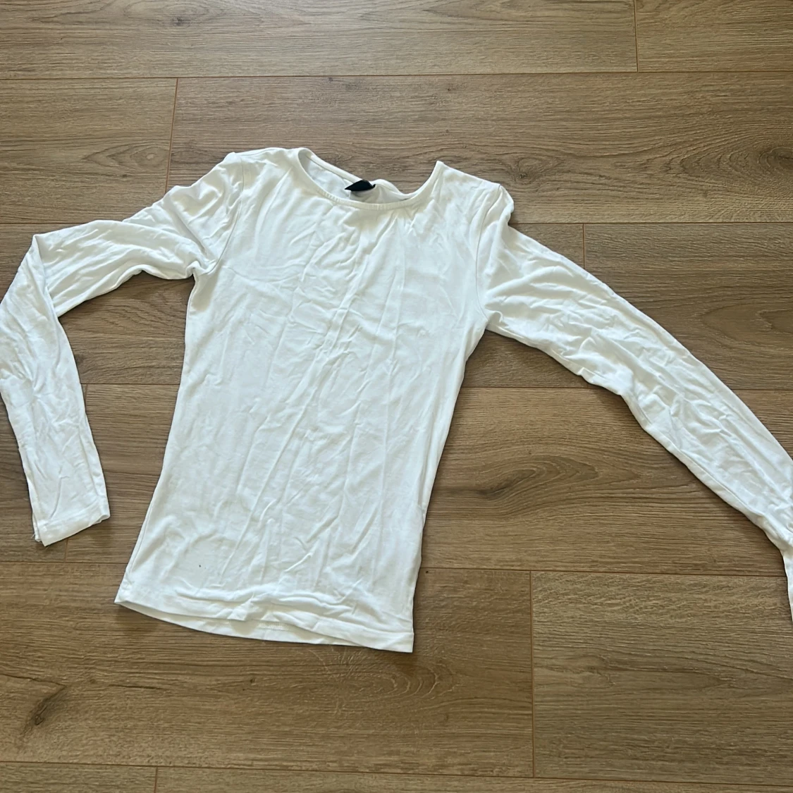Vit långärmad topp i bomull - 2