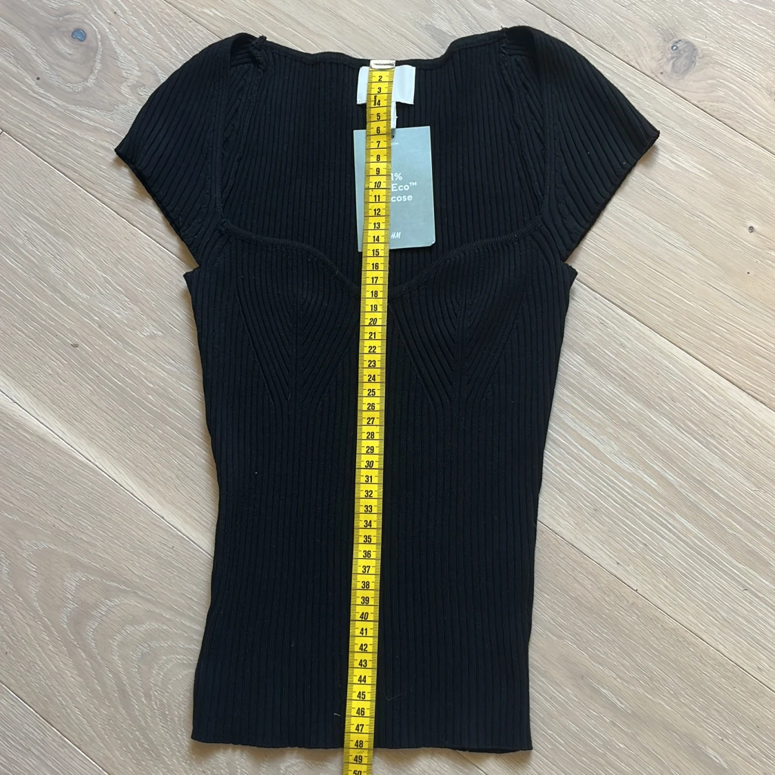 Svart ribbad topp från H&M - 1