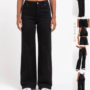 Svarta jeans Madlady - Super snygga svarta high waist baggy utsvängda jeans i Tall från Madlady. Helt oanvända med lappen kvar. Storlek 40. Midjemått: 70cm. Innerbenlängd: 85cm.                                                 Nypris 700kr 💕