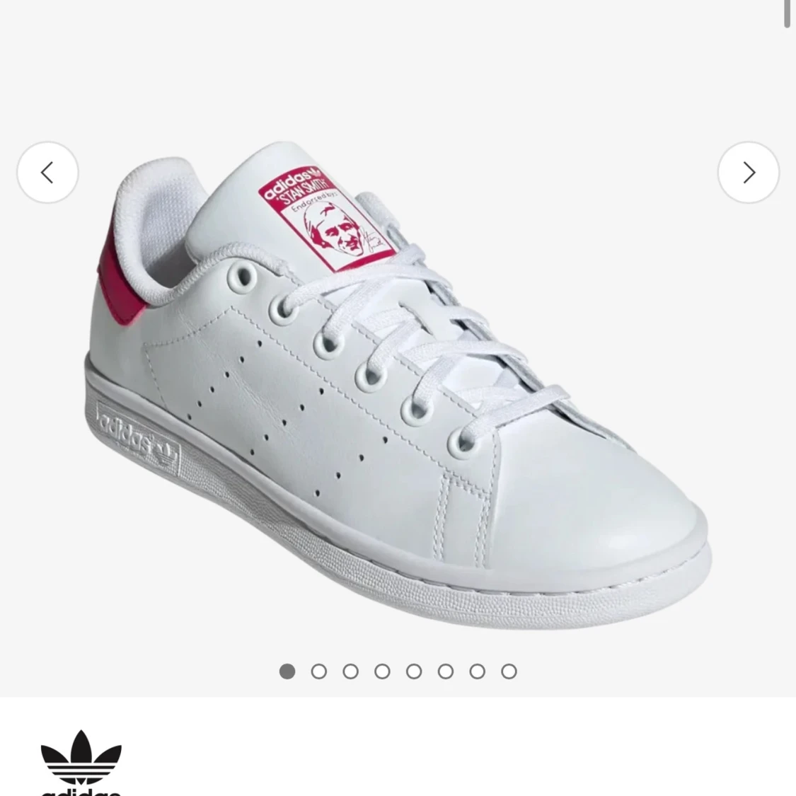 Adidas Stan Smith vita sneakers rosa detalj