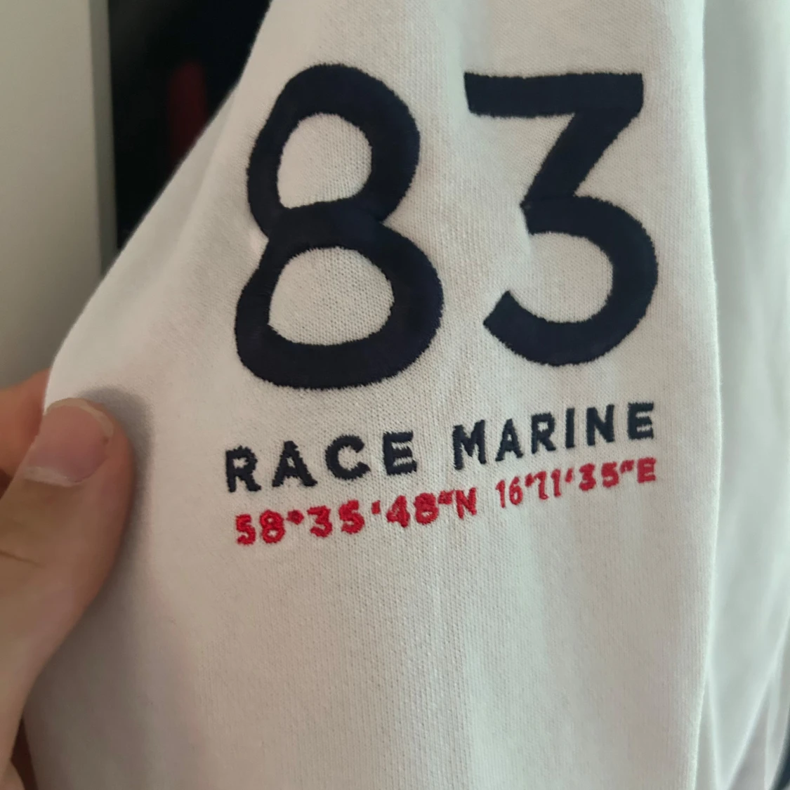 Vit hoodie från Race Marine med dragkedja - 3