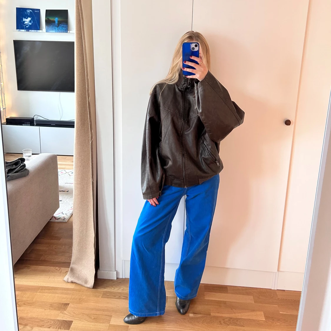 Blå cut-out jeans från Zara - 1
