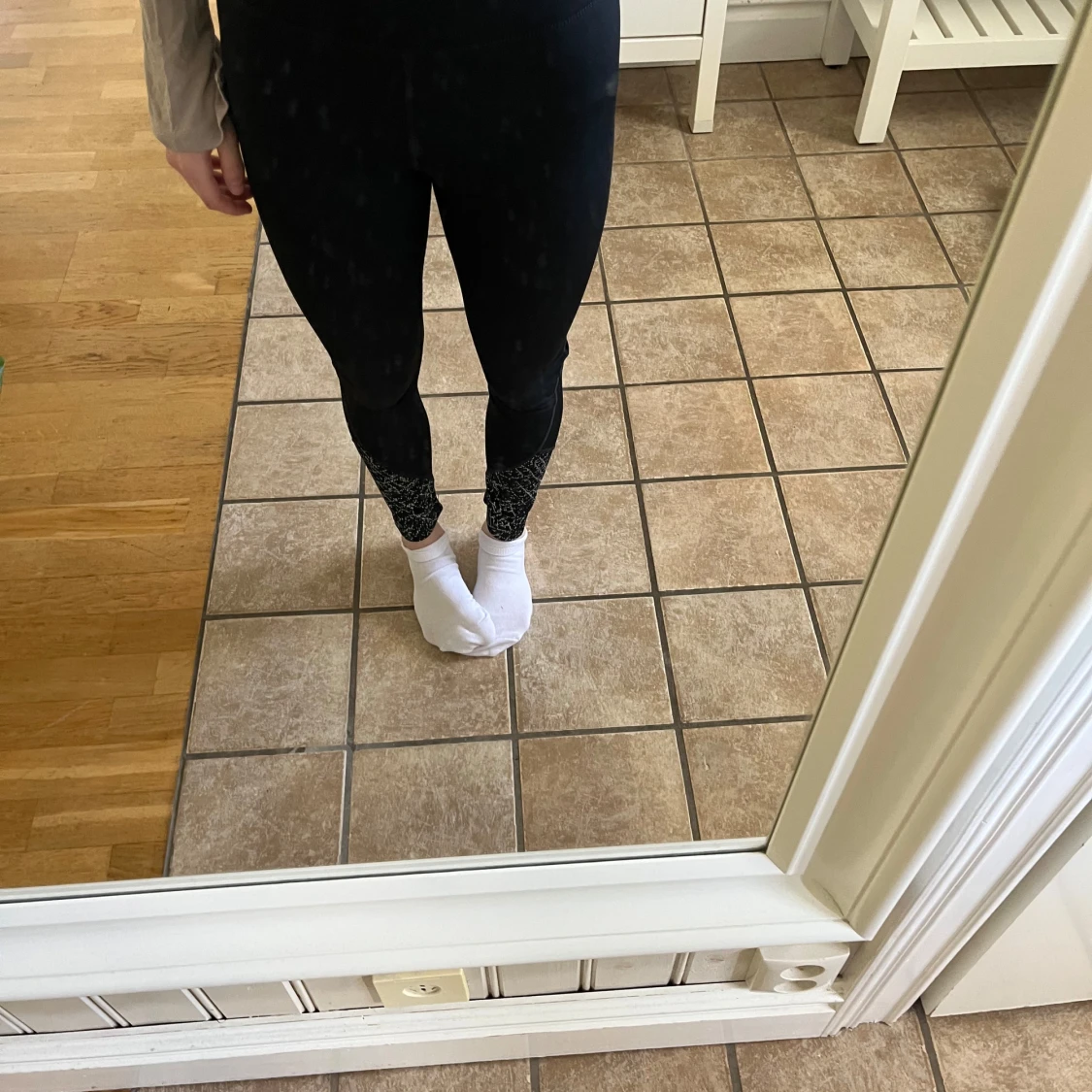 Svarta fleecefodrade leggings