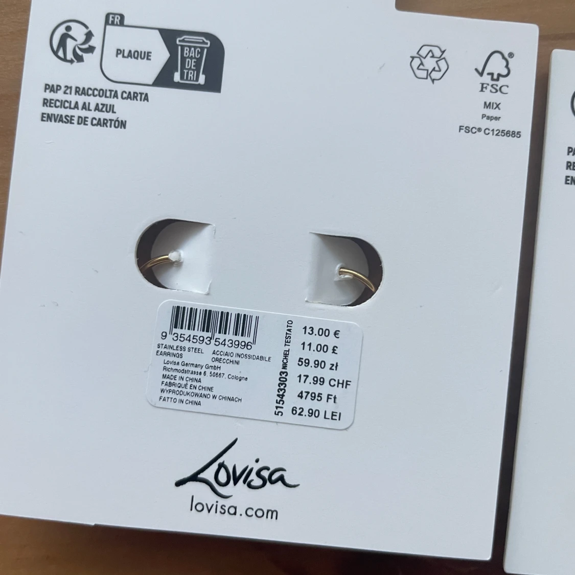 Guldpläterade hoops från Lovisa - 2