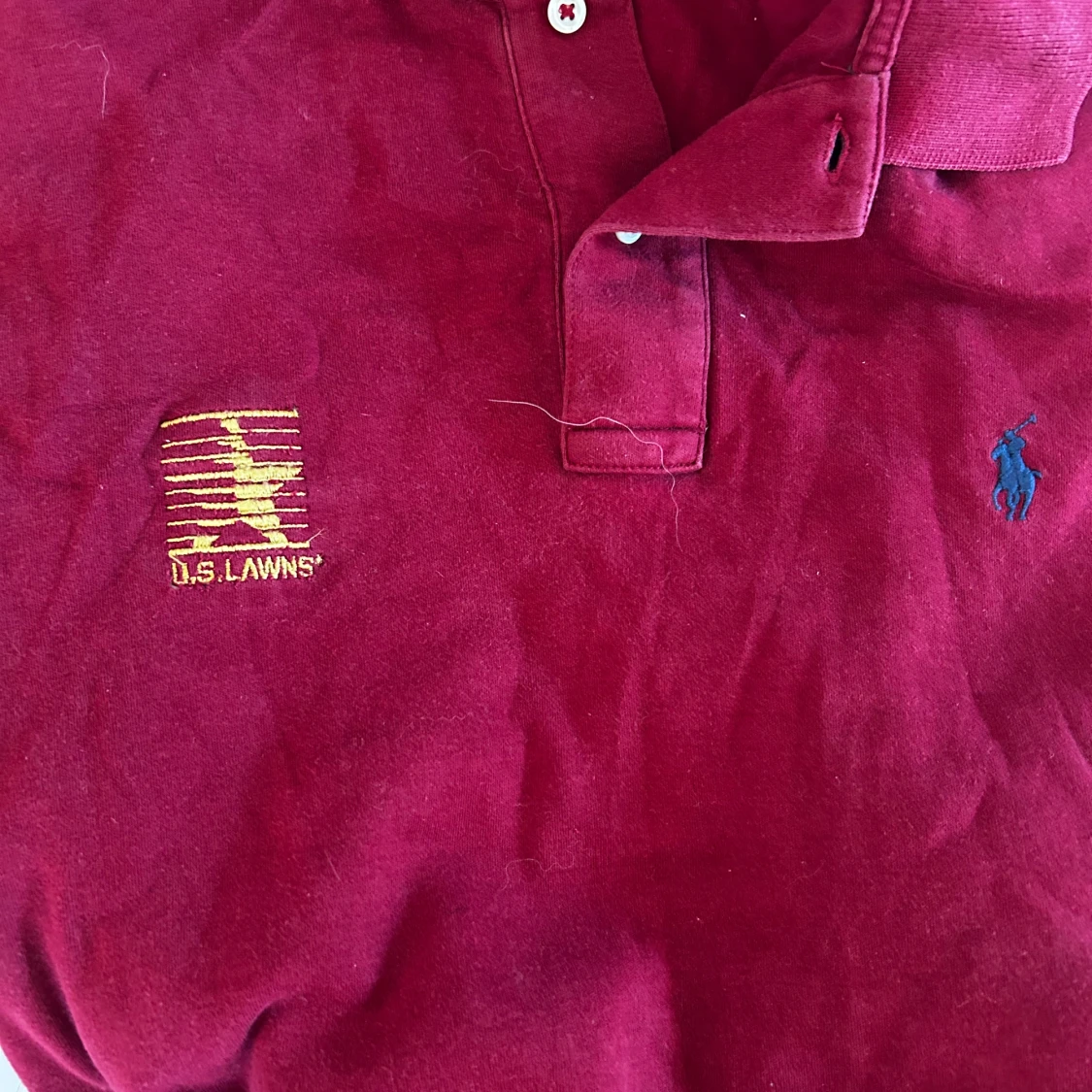 Vinröd pikétröja Polo Ralph Lauren