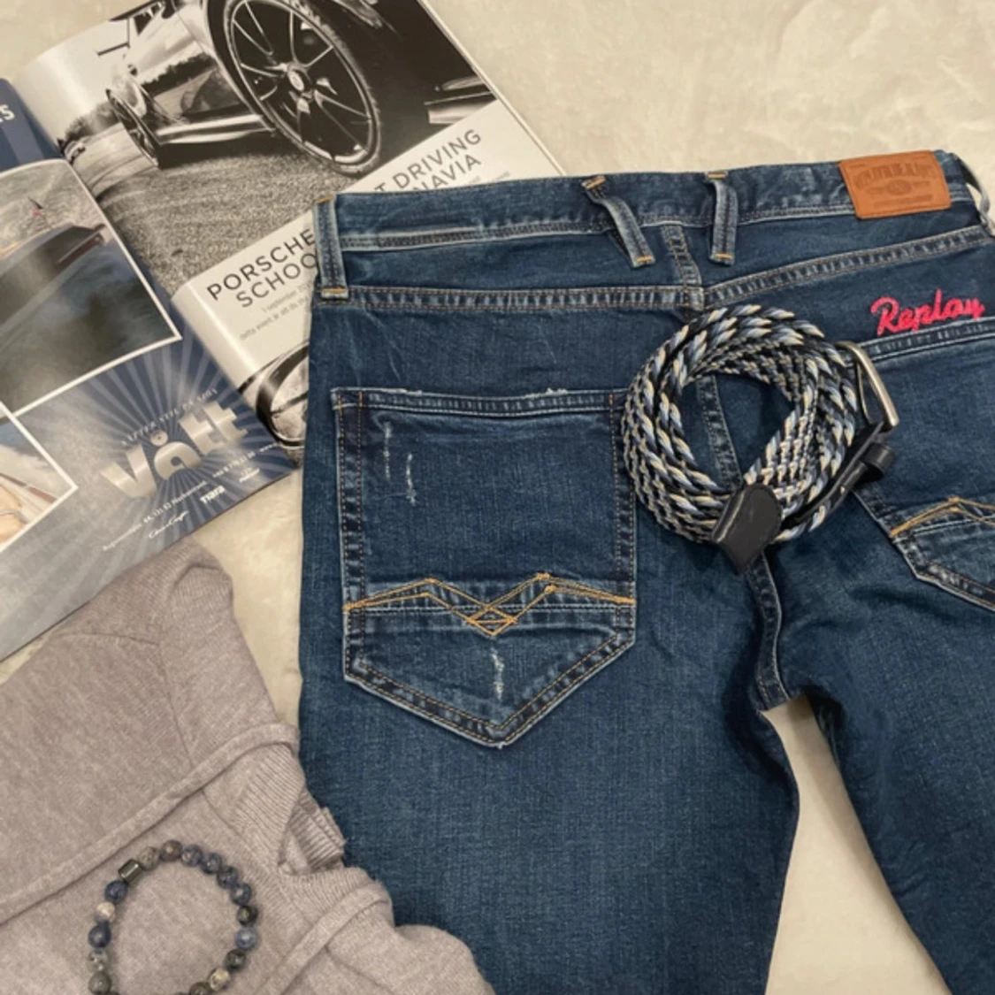 Blå slim jeans från Replay - 4