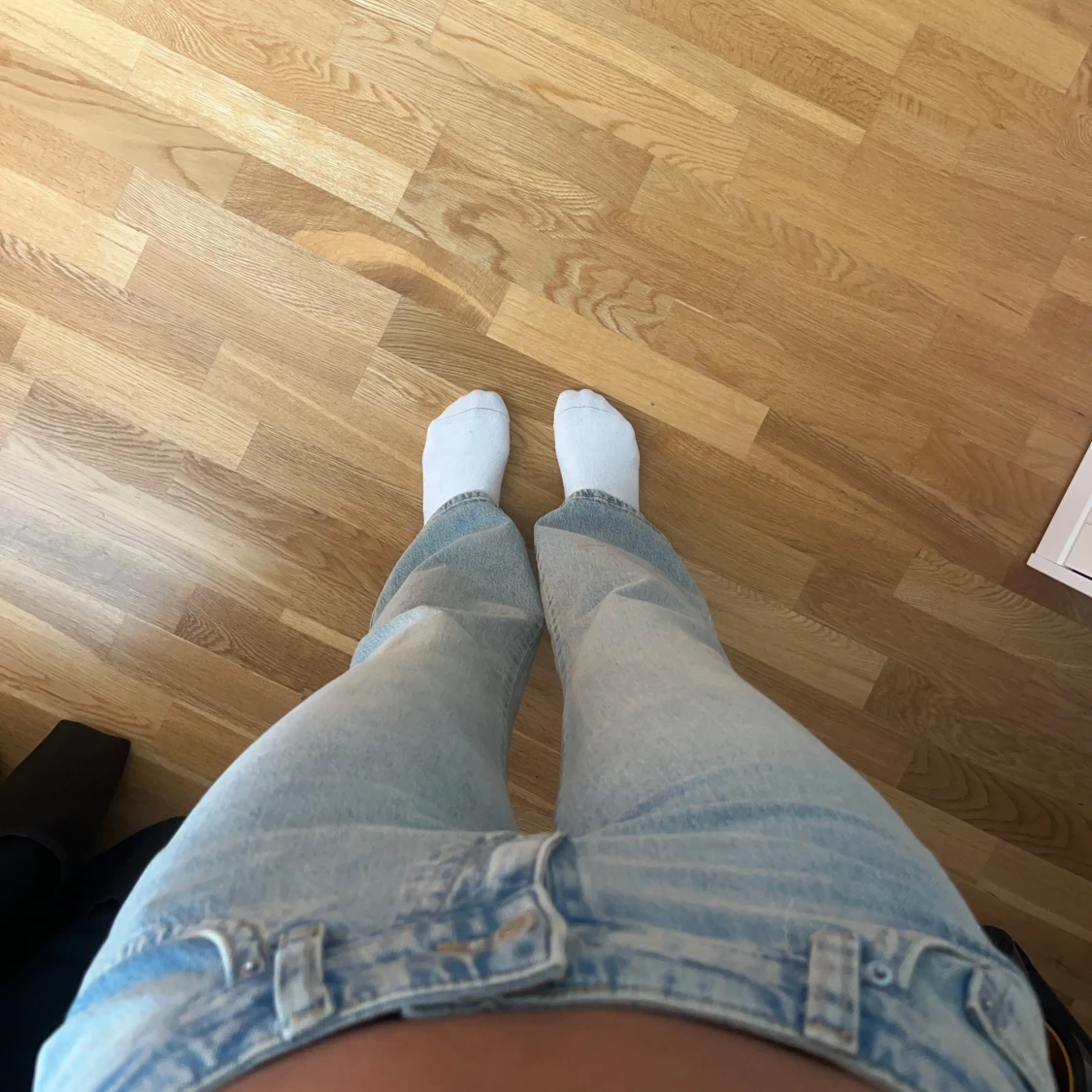 Ljusblå bootcut jeans  - 4