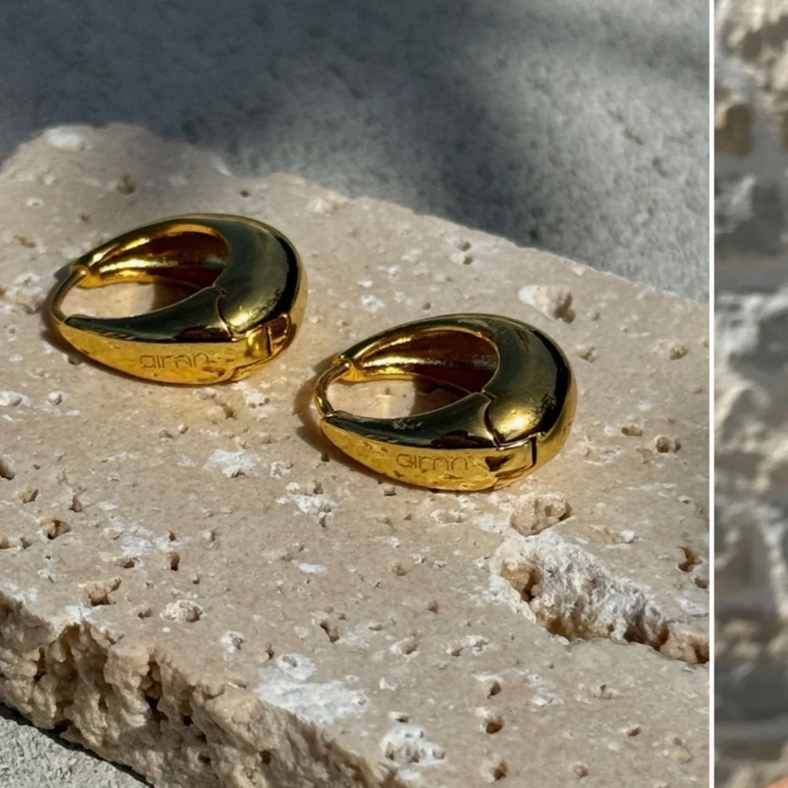 Chunky örhängen i guld från amin