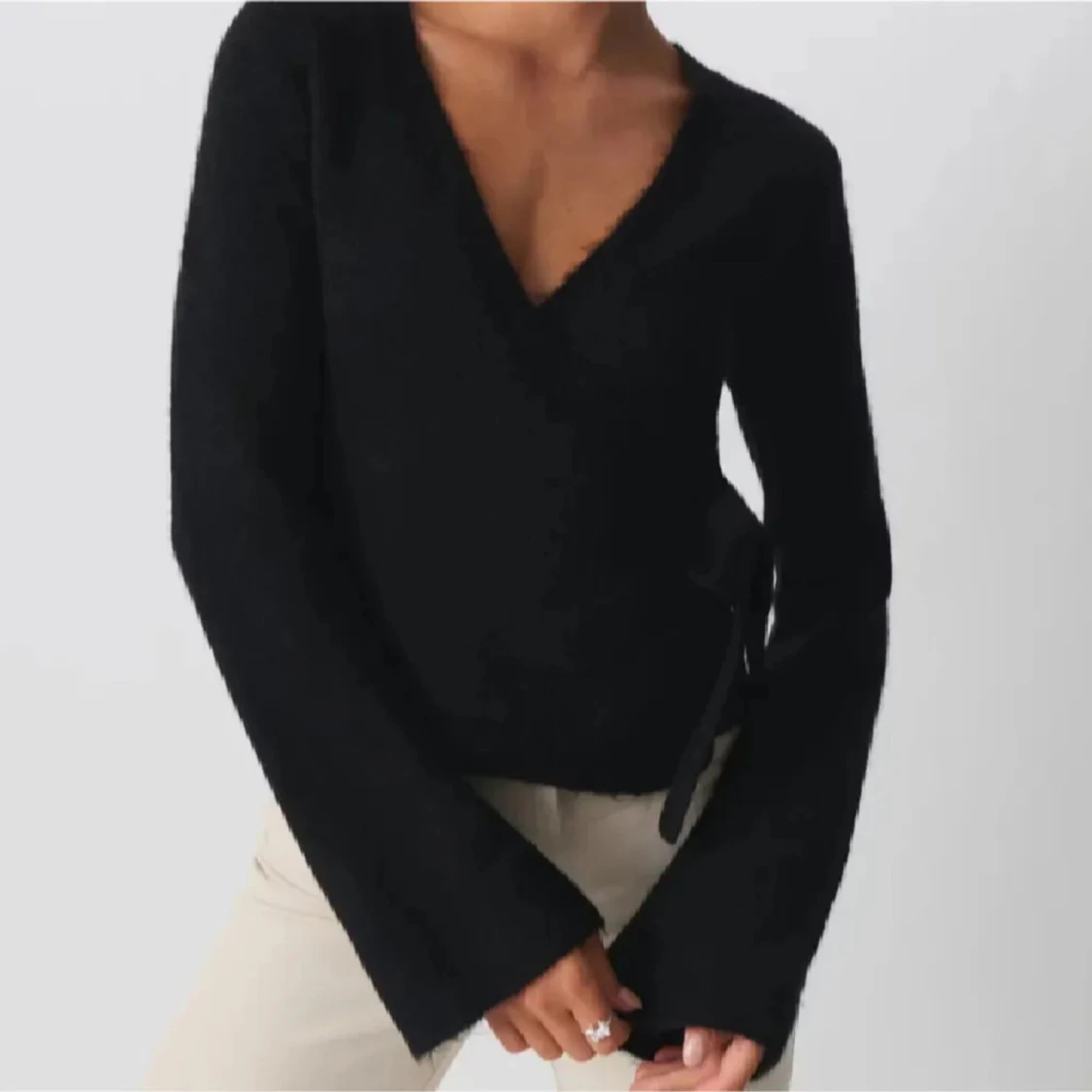 knitted wrap cardigan ginatricot