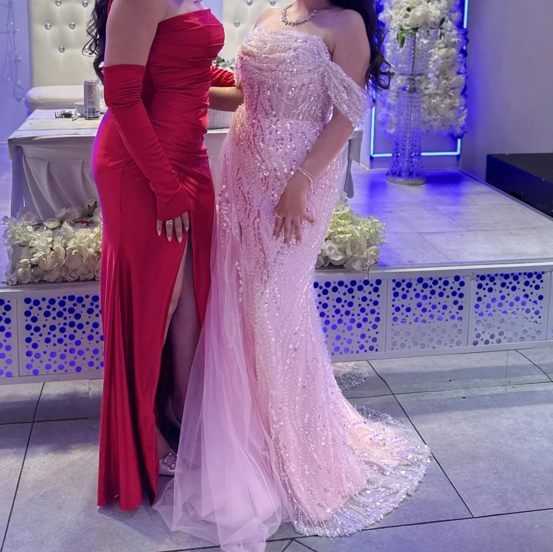 Ljusrosa glittrig balklänning - 2