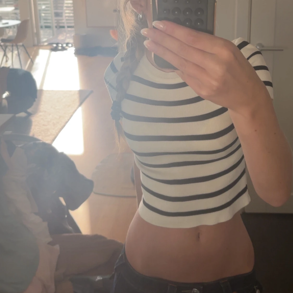 randig croppad topp från shein