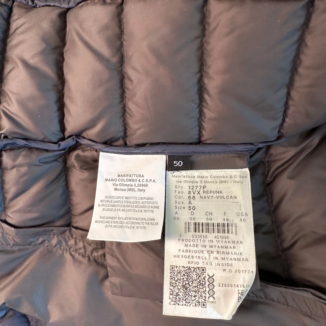 Mörkblå Colmar pufferjacka med huva - 3