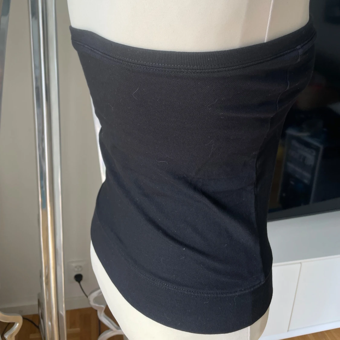 Svart bandeau tubtopp i bomull - 1