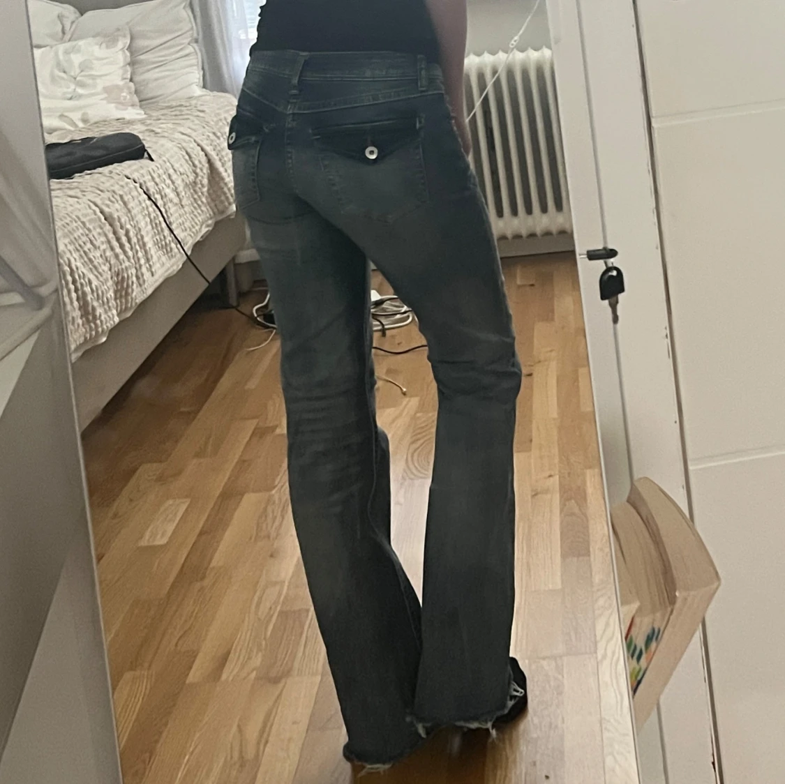 Blå bootcut jeans - 1
