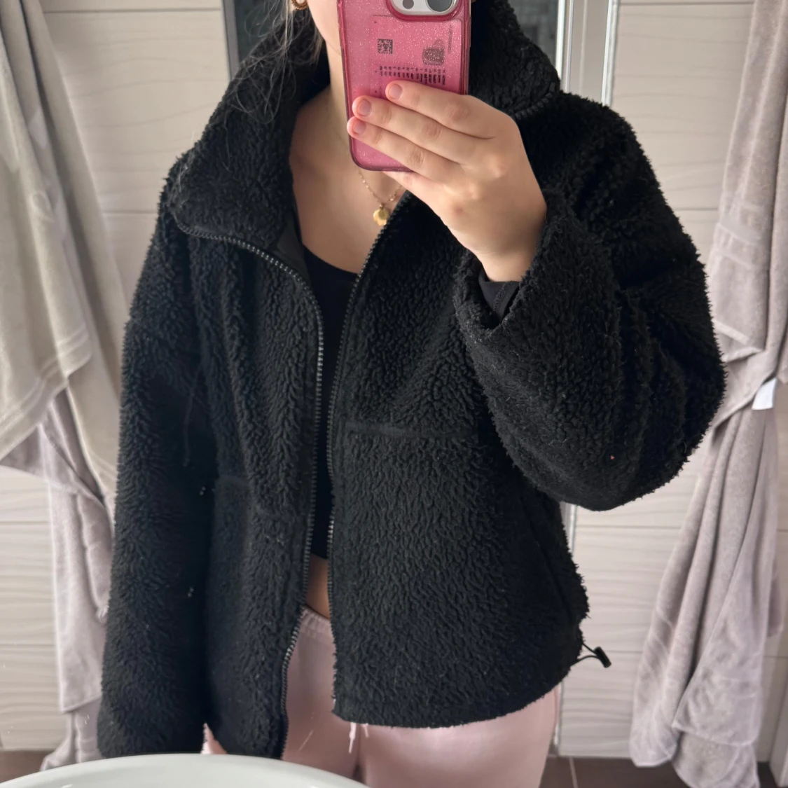 Svart teddyjacka från c.w