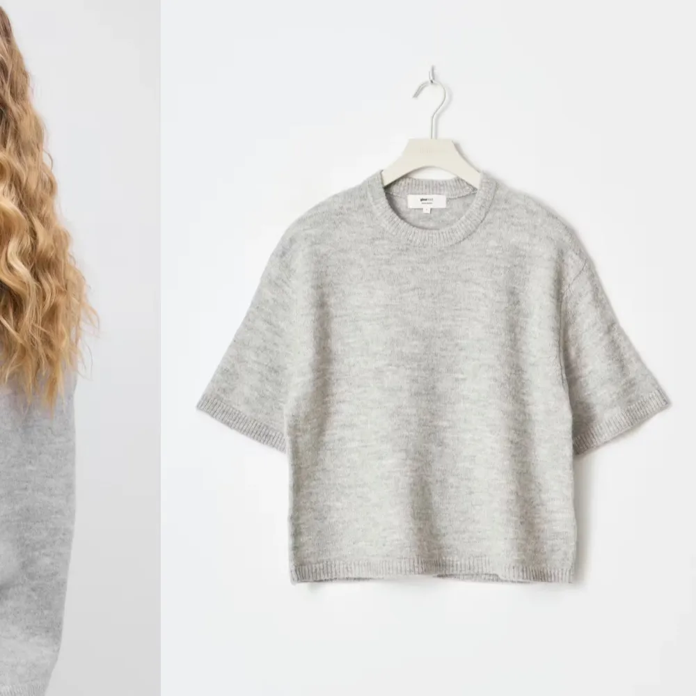 Säljer denna gråa stickade T-shirten då den inte kommit till användning. Prislappen kvar☺️💕storlek S från Gina. Neuleet.