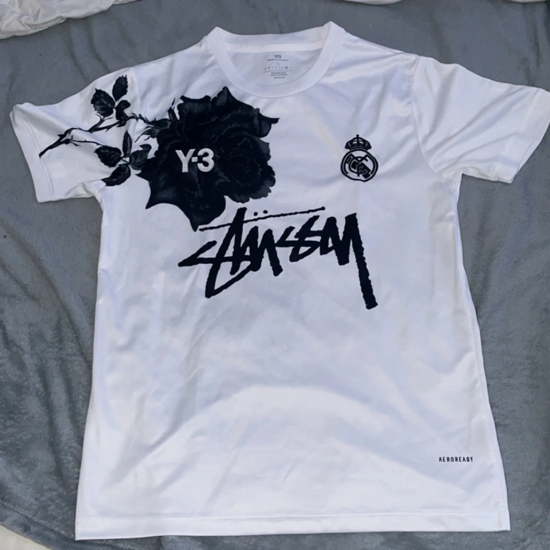 Vit Y-3 x Stüssy Real Madrid t-shirt