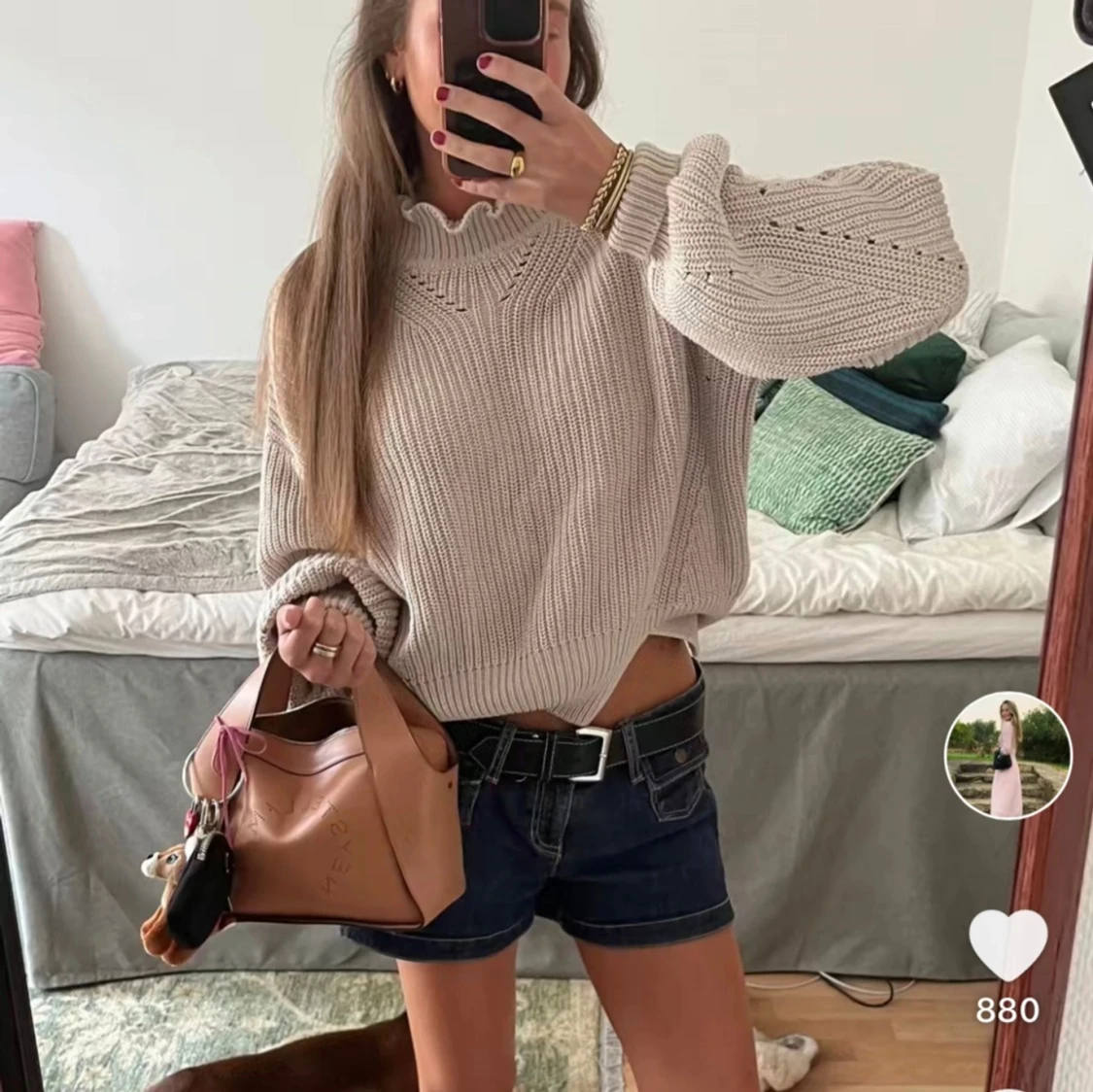 Hunkydory stickad tröja beige