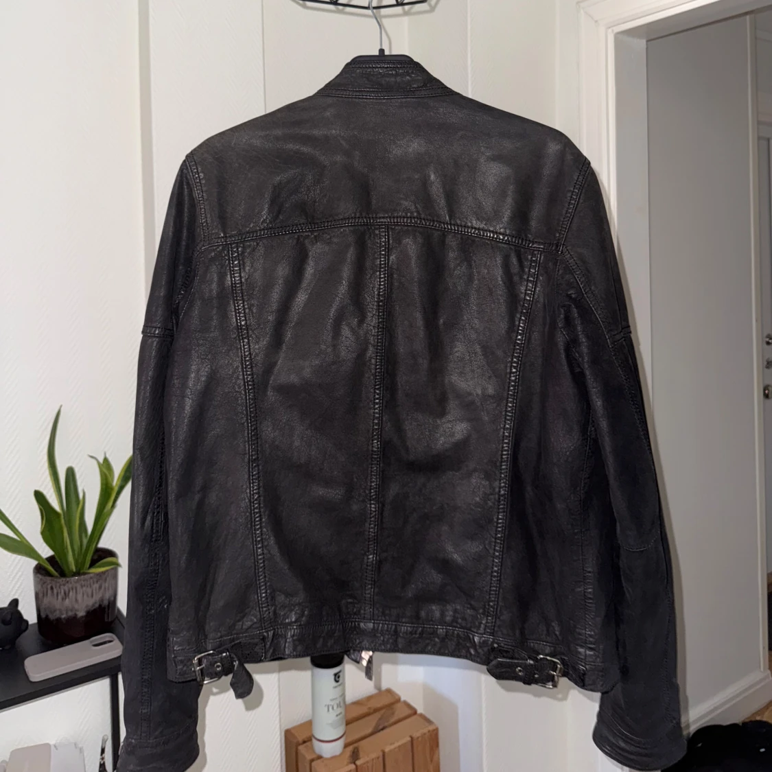 Svart skinnjacka Rockn Blue herr M - 1