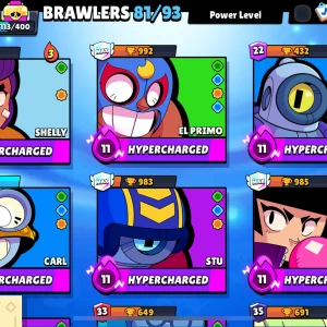 Brawl stars konto! - Tjena säljer detta konto med rare grejer från brawlstars!                              Kontot har:                                                   81/93 brawlers                                      17 hyper charge 24 max power lvl.             Lunar Janet (mythic) Virus charlie(legendary) alla Rico hypercharge(3%) matcherino pin (50kr) squad buster shelly (limited 2023) 308/409 collector pins                   Kontot skickas direkt🙂                     Fråga för mer info!