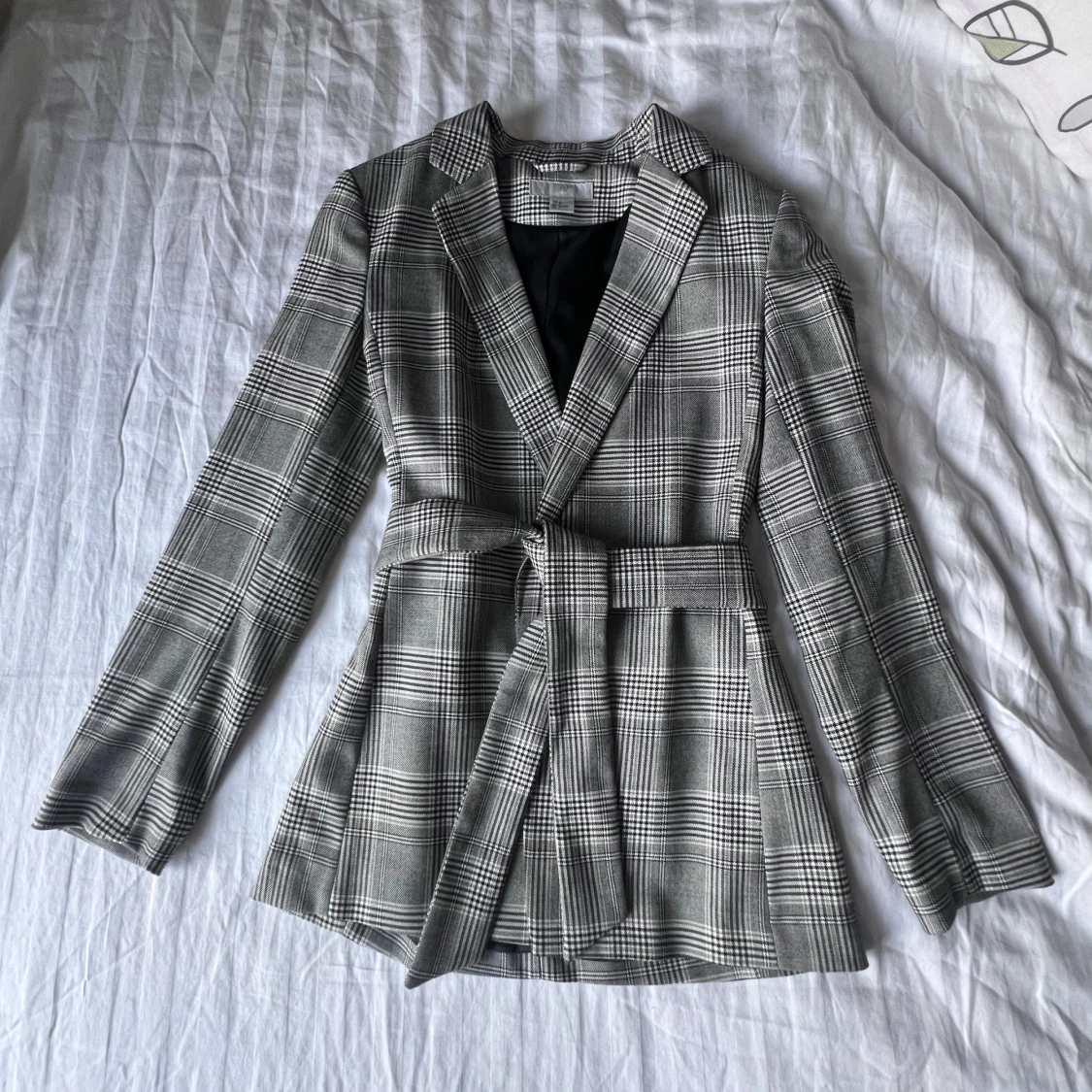 Klassisk rutig kavaj med midjeskärp